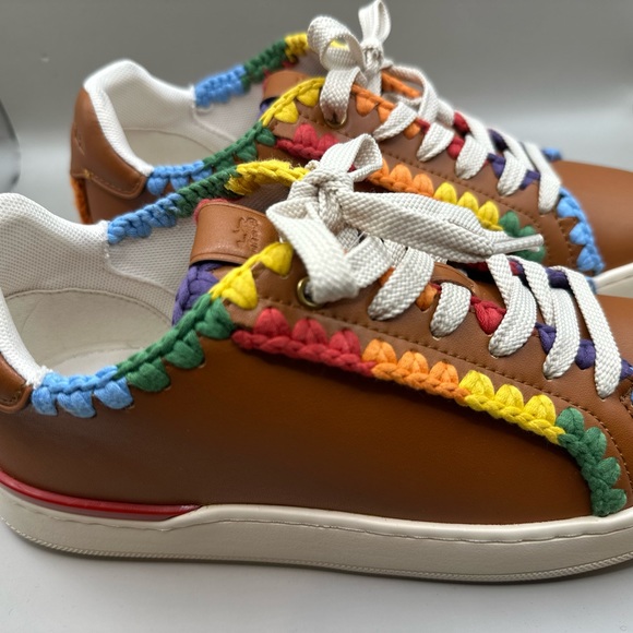 NEW! COACH Lowline Low Top Sneaker With Rainbow Crochet Women's US Size 7.5B - Picture 7 of 16